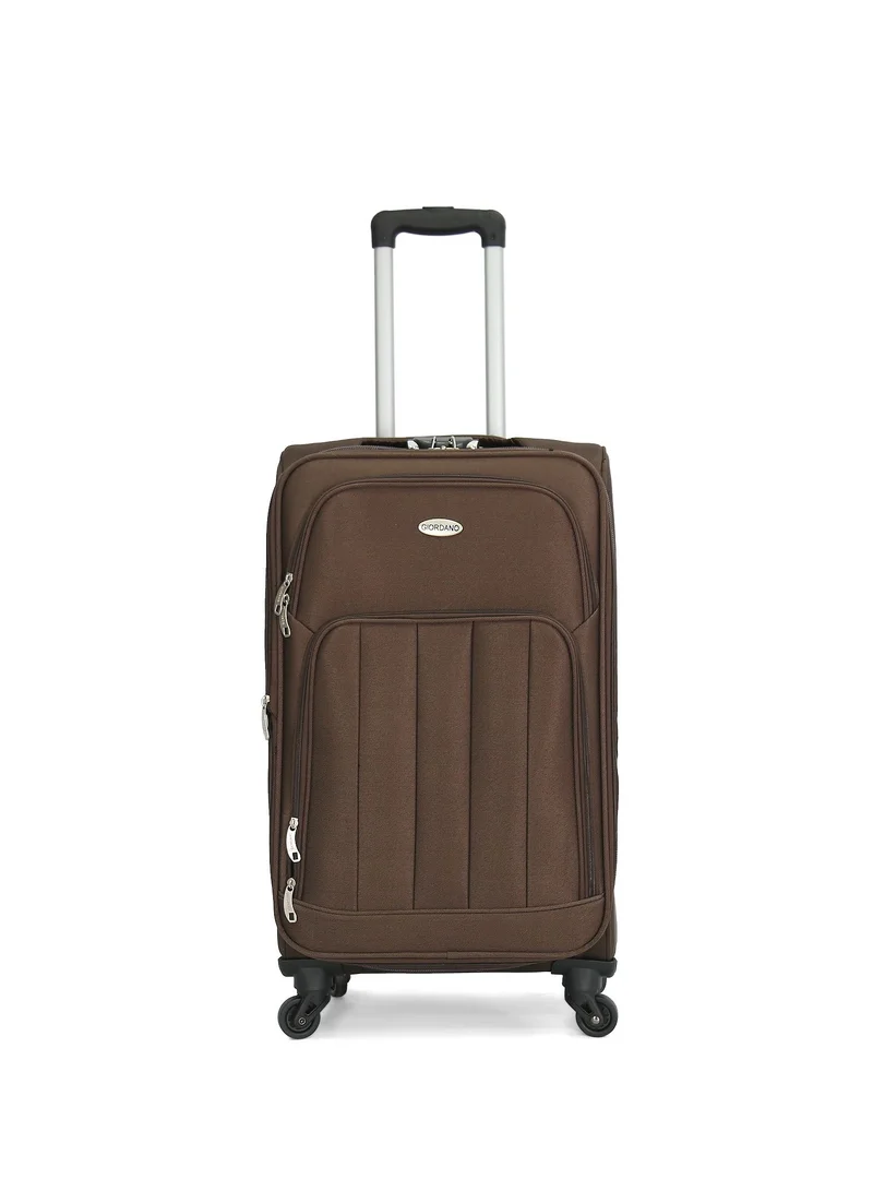 GIORDANO Giordano Trolley Bags 3 PCS Set Softside Spinners,Coffee