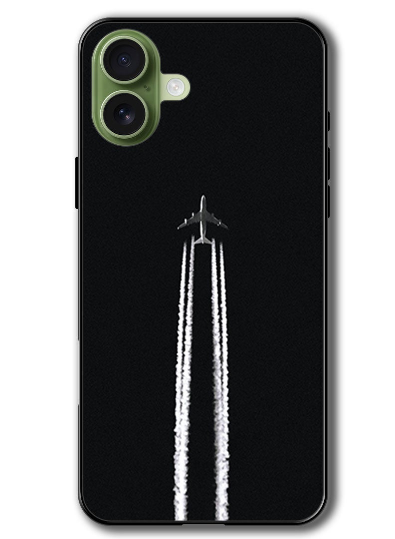 Theodor Case Compatible with Apple iPhone 17 6.3 Inch Protection Shockproof Bumper Cover airplane_track_night - Image 1