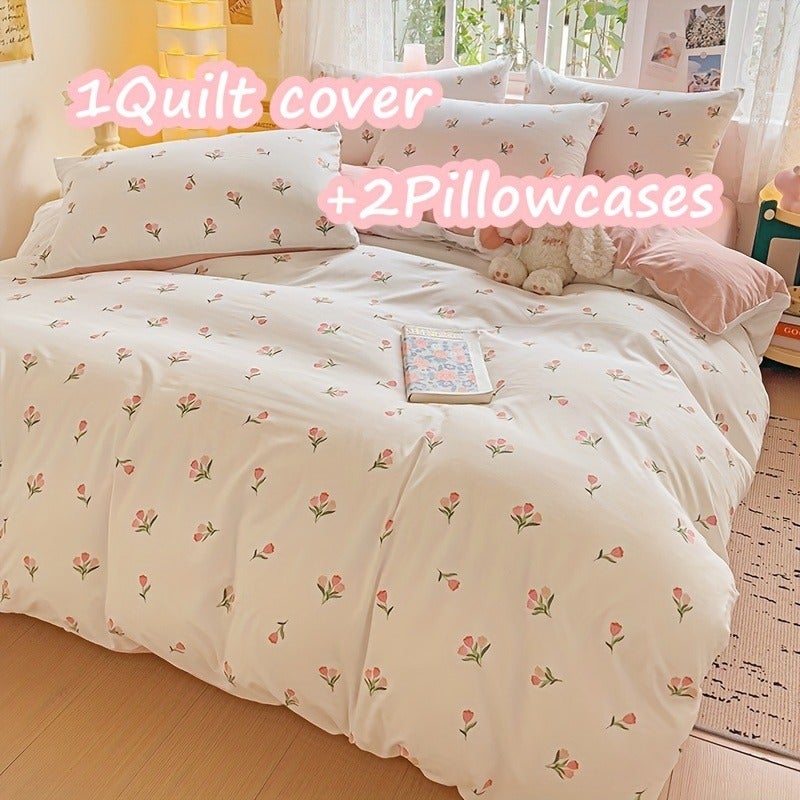 3pcs Duvet Cover Set, New American-Style Small Floral Duvet Cover Set in Ins Style, Includes 1 Duvet Cover + 2 Pillowcases, Comfortable And Breathable, Machine Washable And Hand Washable, Does Not Fade Or Deform, Creates a Cozy Sleep Environment - Image 5