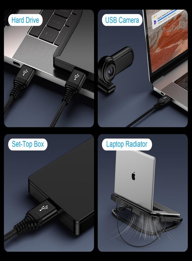 ANDHOT كابل USB إلى USB بطول 6 أقدام، عبوة 2 كابل USB-A إلى USB-A ذكر إلى ذكر كابل USB مزدوج الجانب USB3.0 A إلى A لنقل البيانات لجهاز الكمبيوتر PC، اللابتوب، مبرد، مشغل DVD، حاويات القرص الصلب، مركز التلفاز، صندوق الإعداد - Image 4