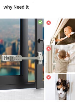 Y&D Window Restrictor Lock, Self Adhesive Child Baby Safety Door Sliding Lock Limiter Anti-Opening Latch High Level Protection Anti-Fall, Easy Install  - Image 3