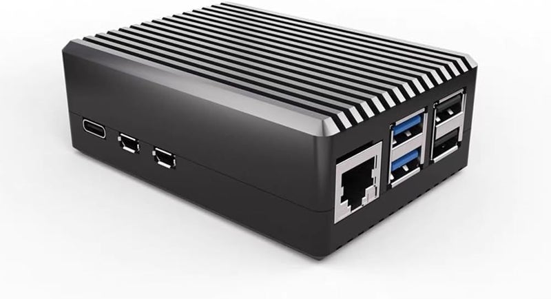 REES52 Raspberry Pi 5 Aluminum Case, Heavy Duty Passive Cooling Metal Case/Housing with Heatsink Pillar Compatible with Raspberry Pi 5 Model B Only-Black - Image 1