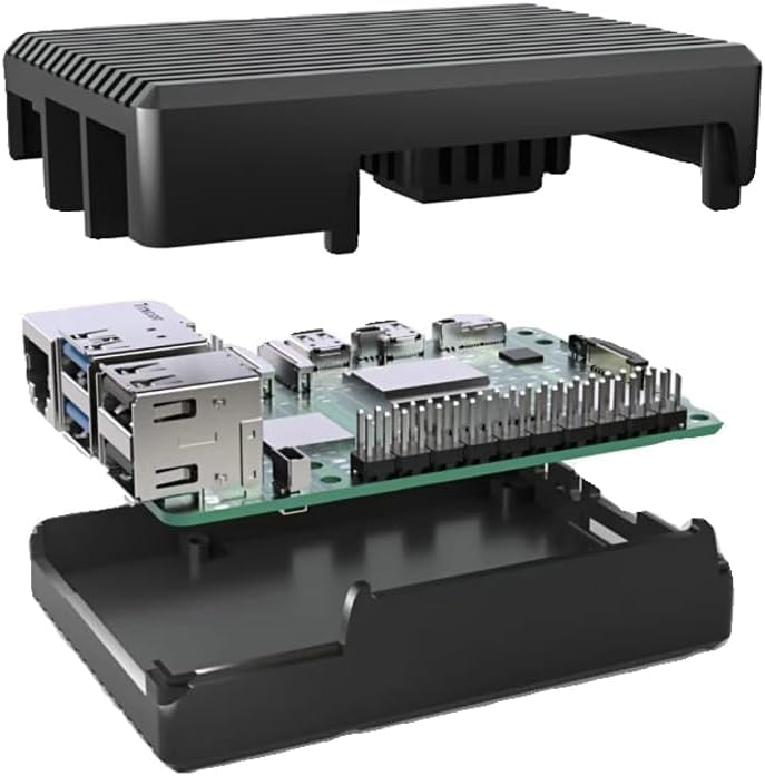 REES52 Raspberry Pi 5 Aluminum Case, Heavy Duty Passive Cooling Metal Case/Housing with Heatsink Pillar Compatible with Raspberry Pi 5 Model B Only-Black - Image 5