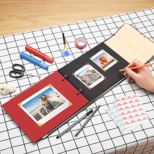 Firbon Scrapbook Firbon Handmade DIY Family Photo Albums Couples Memory Book Black Page Scrap Book for Anniversary, Christmas, Valentine's Day, Birthday (Black) - Image 5