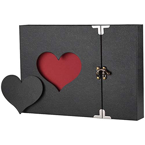 Firbon Scrapbook Firbon Handmade DIY Family Photo Albums Couples Memory Book Black Page Scrap Book for Anniversary, Christmas, Valentine's Day, Birthday (Black) - Image 1