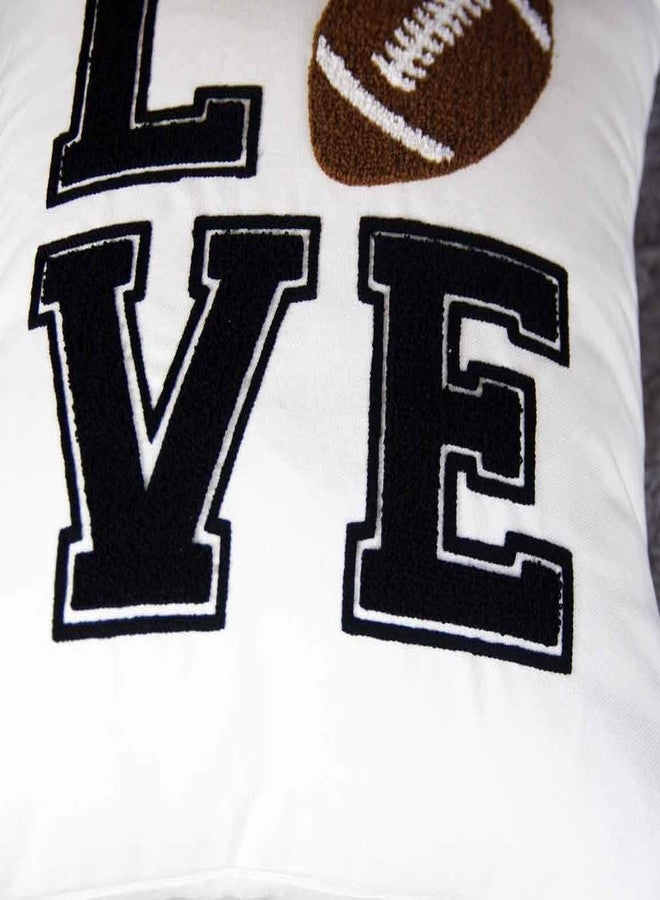 FAVDEC Embroidered Football Decorative Throw Pillow Cover, Love Football Throw Pillow Cover 18 Inches x 18 Inches Cover Only - Image 3