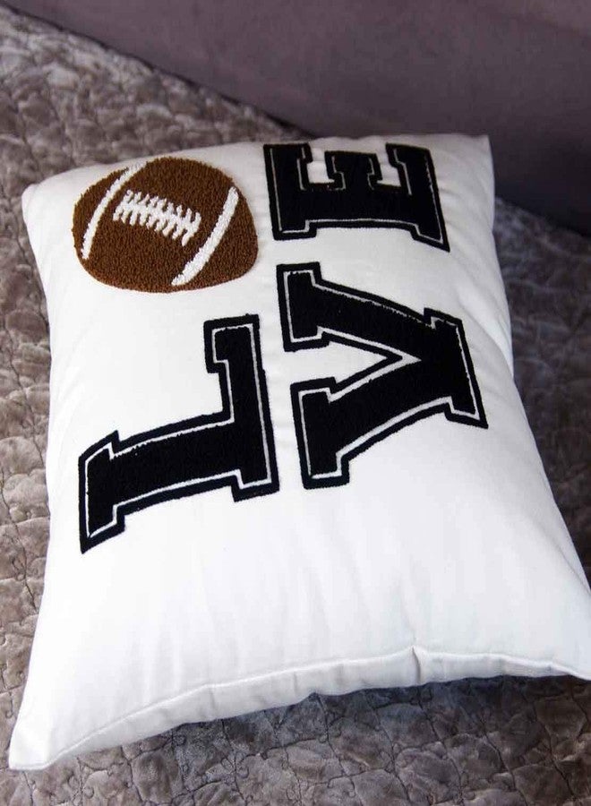 FAVDEC Embroidered Football Decorative Throw Pillow Cover, Love Football Throw Pillow Cover 18 Inches x 18 Inches Cover Only - Image 5