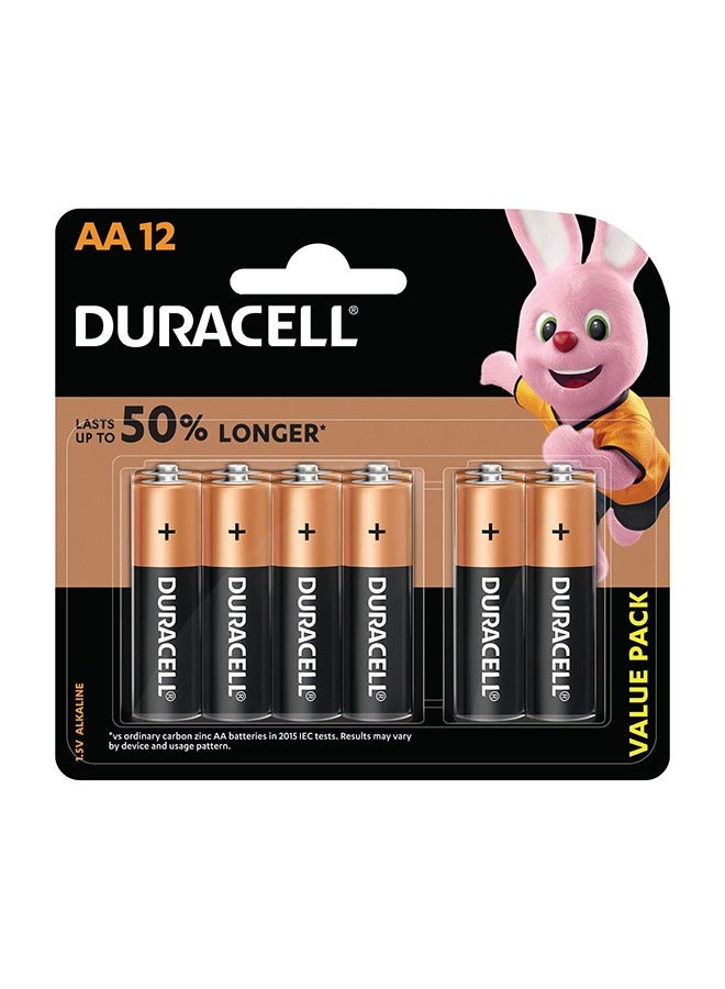 Duracell AA Alkaline Batteries Du Cb Aa 12Bl Valuepack Monet