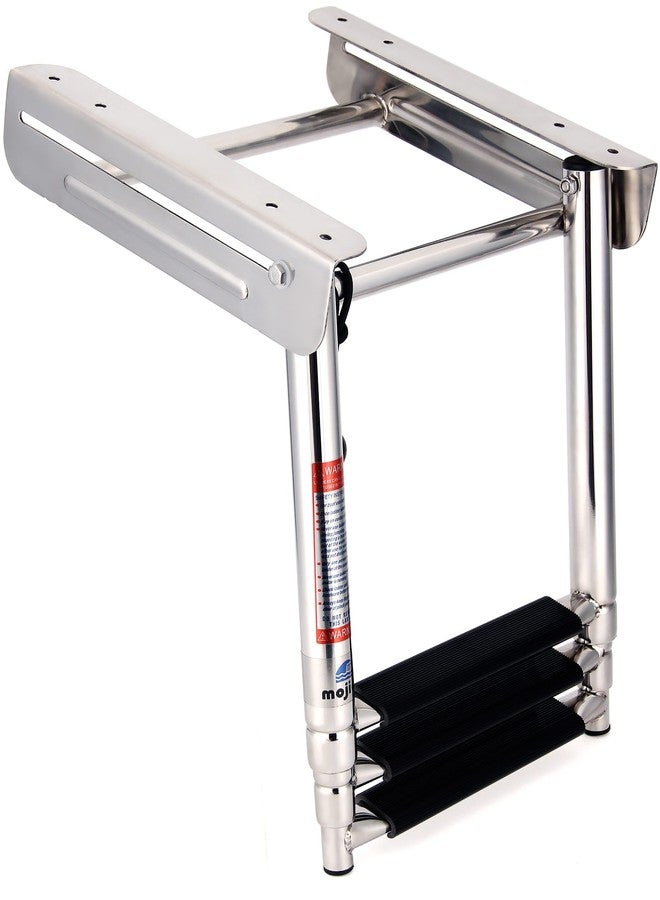Mojiate 3-Step Under Platform Telescoping Slide Mount Boat Boarding Ladder Stainless Steel Marine Ladder - Image 1