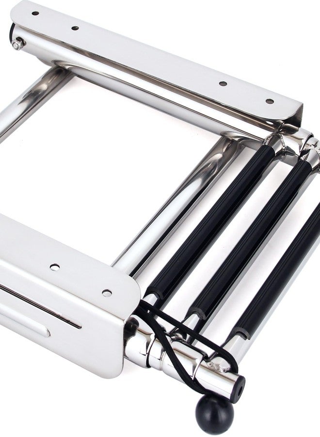 Mojiate 3-Step Under Platform Telescoping Slide Mount Boat Boarding Ladder Stainless Steel Marine Ladder - Image 5