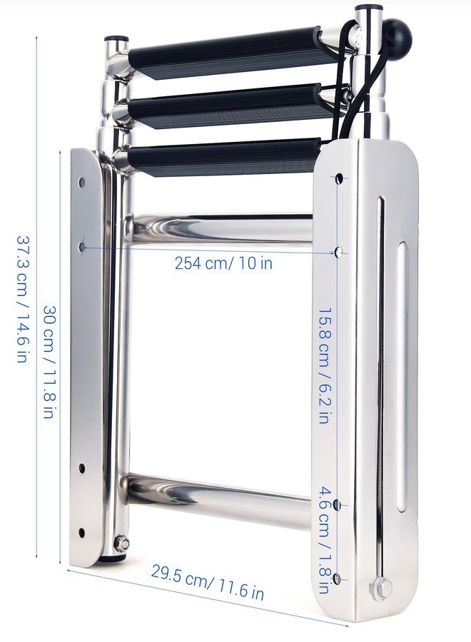 Mojiate 3-Step Under Platform Telescoping Slide Mount Boat Boarding Ladder Stainless Steel Marine Ladder - Image 2