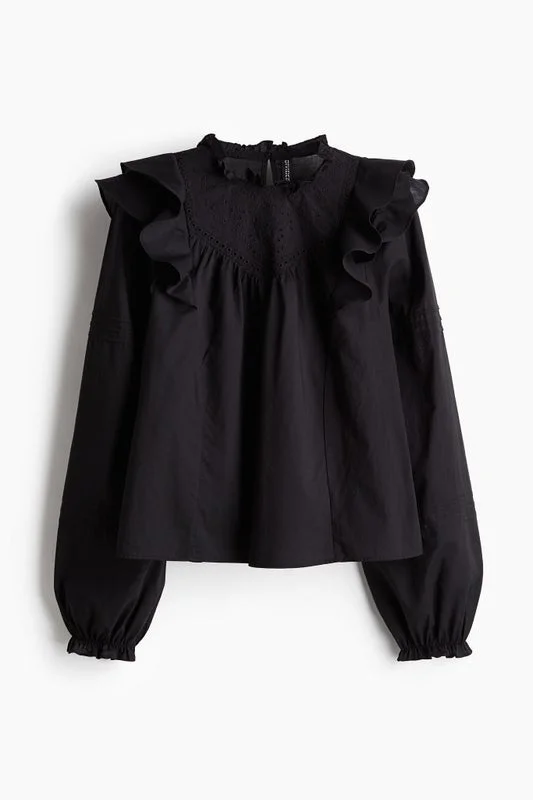 H&M Flounced broderie anglaise blouse