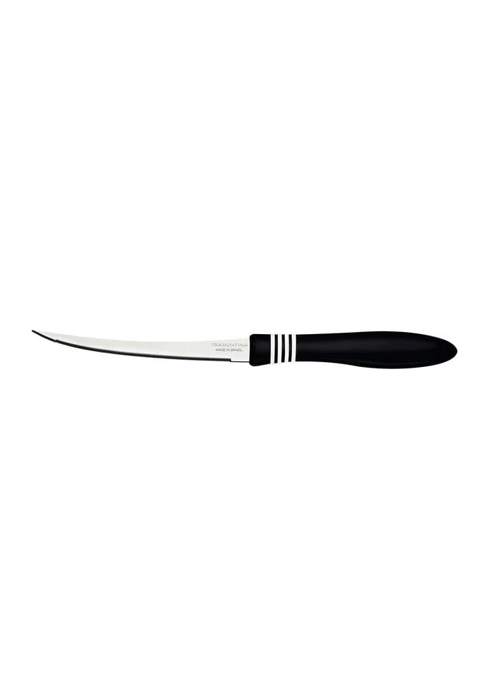 TRAMONTINA Cor & Cor 5" Tomato Knife - Stainless Steel Blade, Black Polypropylene Handle - Image 1