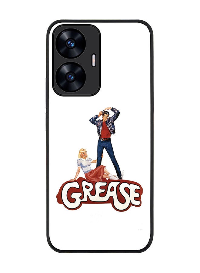 Stylizedd Rugged Black edge case for Realme C55 4G Slim fit Soft Case Flexible Rubber Edges Anti Drop TPU Gel Thin Cover -  Grease Lightning - Image 1