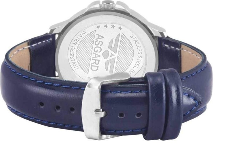 ASGARD Day & Date Feature Analog Multi Color Dial Men's Watch with Freebie USB Spiral Charger Cable Protector (Multi Colored Dial Blue Strap) - Image 5