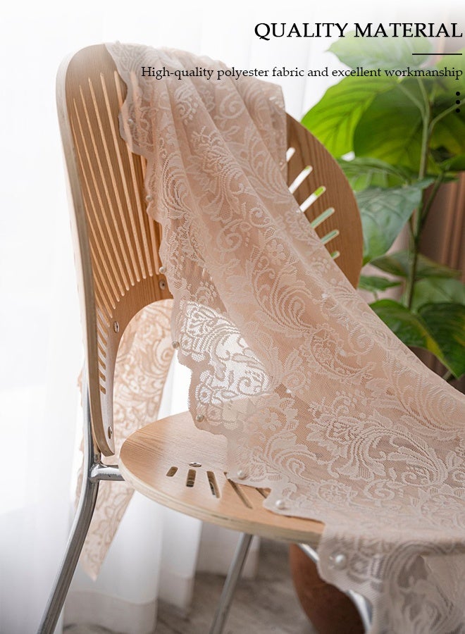 DUNISO Round Tablecloth,Lace Table Cloth with Floral Embroidery,  Soft Washable Tablecloth, Classic Table Cover Decoration for Kitchen Restaurants and Party - Image 4