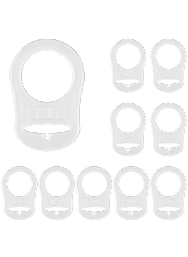 AUEAR 10 Pack Silicone Adapter Rings Holder For Nipple Pacifier Clip Food Grade Transparent Color - Image 1