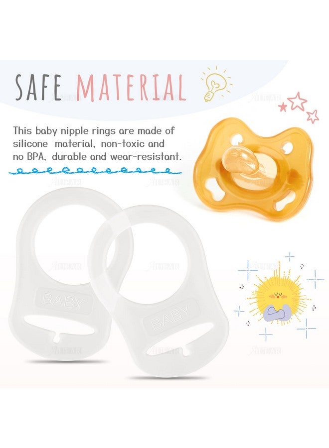 AUEAR 10 Pack Silicone Adapter Rings Holder For Nipple Pacifier Clip Food Grade Transparent Color - Image 4