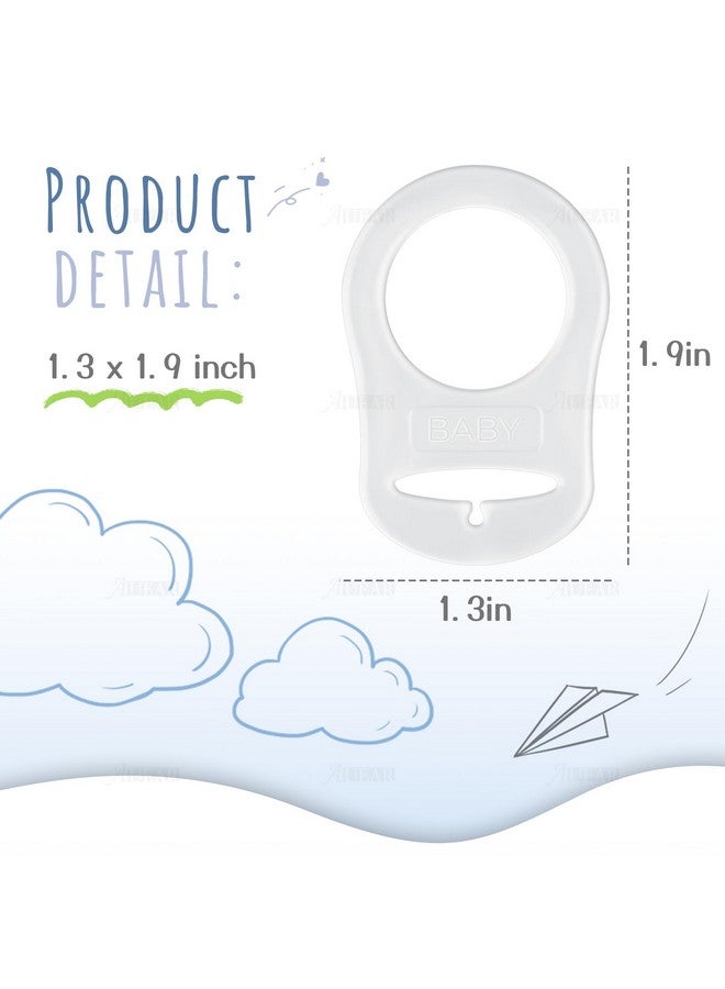 AUEAR 10 Pack Silicone Adapter Rings Holder For Nipple Pacifier Clip Food Grade Transparent Color - Image 2
