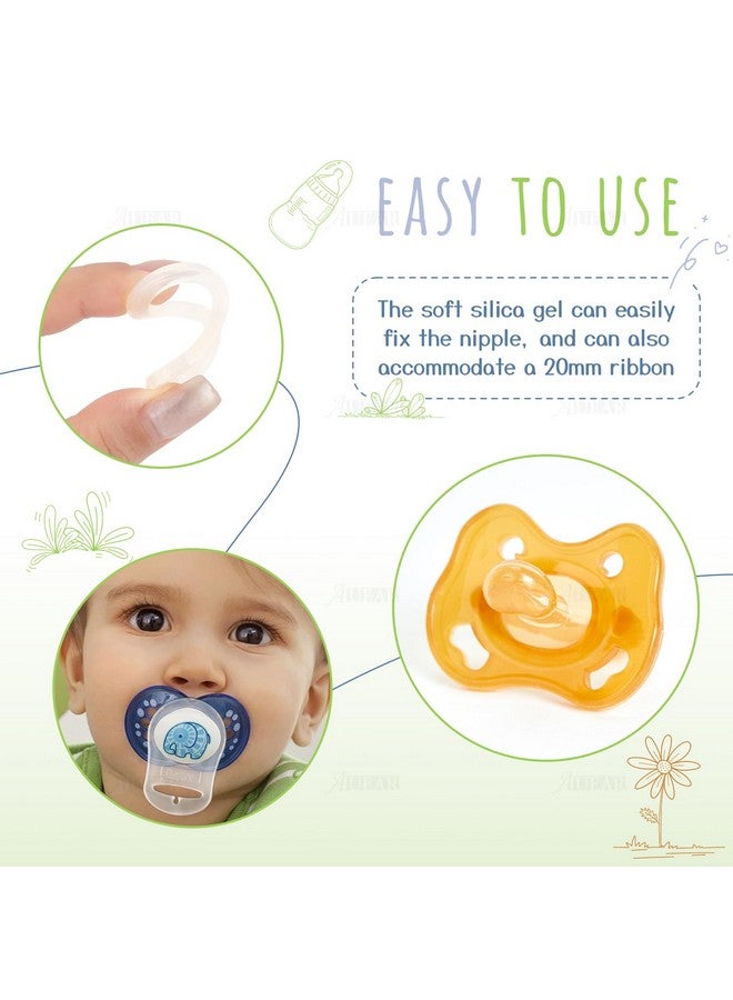 AUEAR 10 Pack Silicone Adapter Rings Holder For Nipple Pacifier Clip Food Grade Transparent Color - Image 3