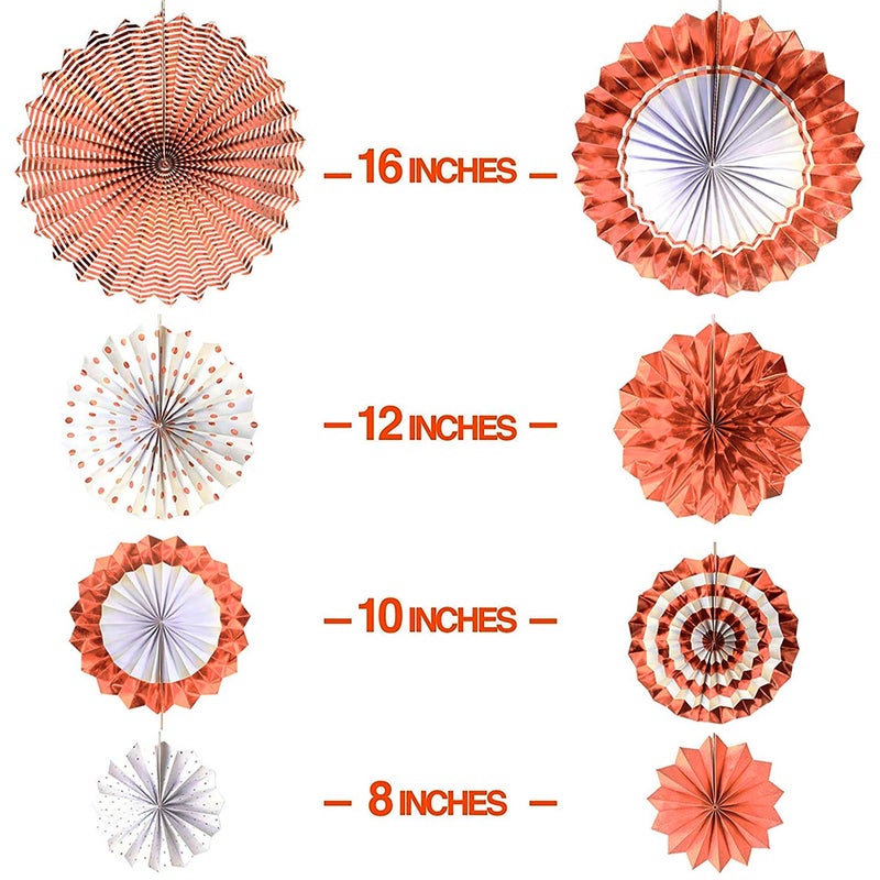 Party Propz Rose Gold Decor Paper Fans Hanging for Birthday | Bachelorette | Bridal Shower Party | Baby Shower | First Bday for Rose Gold Decorations Items Set - Image 2
