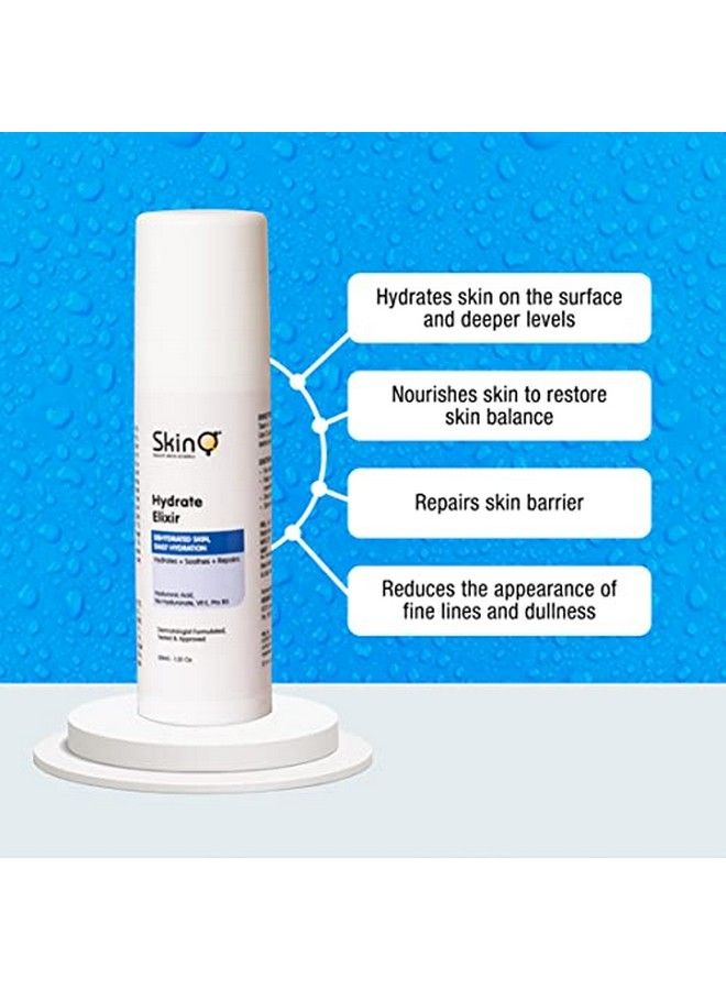 SkinQ Hydrate Elixir Serum For Skin Hydration Soothing & Repair Hyaluronic Acid Vit E Pro B5 Based 30 Ml - Image 4