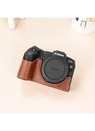 Canon EOSR50 Camera Bag R50 R7 R8 R10 Leather Case Base Removable Battery Camera Case Protective Cover-Color:R8/RP [Buffalo Pattern PVC] Coffee - pzsku/Z5682F45DCF16EF82098CZ/45/1744191475/2f0f4ebb-3d36-4d35-9b7a-6b17f9ce2388