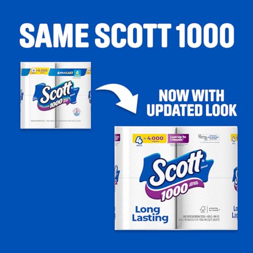 Scott 1000 Sheets Per Roll, 12 Toilet Paper Rolls, Bath Tissue - Image 3
