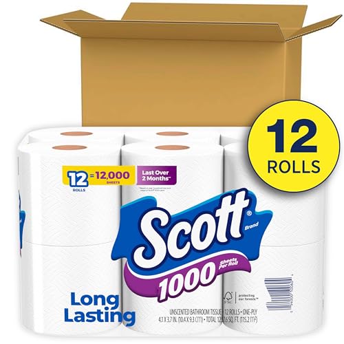 Scott 1000 Sheets Per Roll, 12 Toilet Paper Rolls, Bath Tissue - Image 2