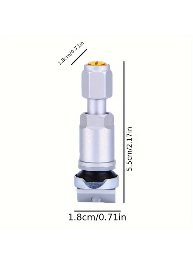 4 قطع من قضبان دعم صمام ضغط الإطارات TPMS من المطاط والألومنيوم الأسود وفوهة هواء لاستبدال مستشعر عجلة المركبات موديل TPMS 23 - Image 2