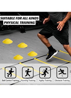 Generic Speed Agility Training Kit Agility Ladder 12 Rungs with Carrying Bag 12 Cones, Improve Footwork and Athletic Performance Balance Training, Premium Set for Soccer Football Boxing  - Image 4