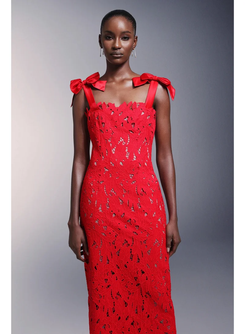 Bella Barnett Teela Bows Lace Sleeveless Maxi Dress