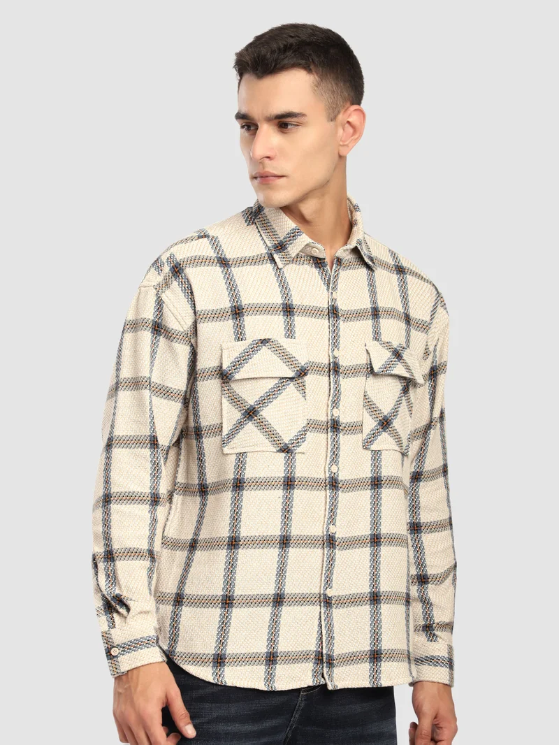 بيونغ قميص بيج قطني فلانيل