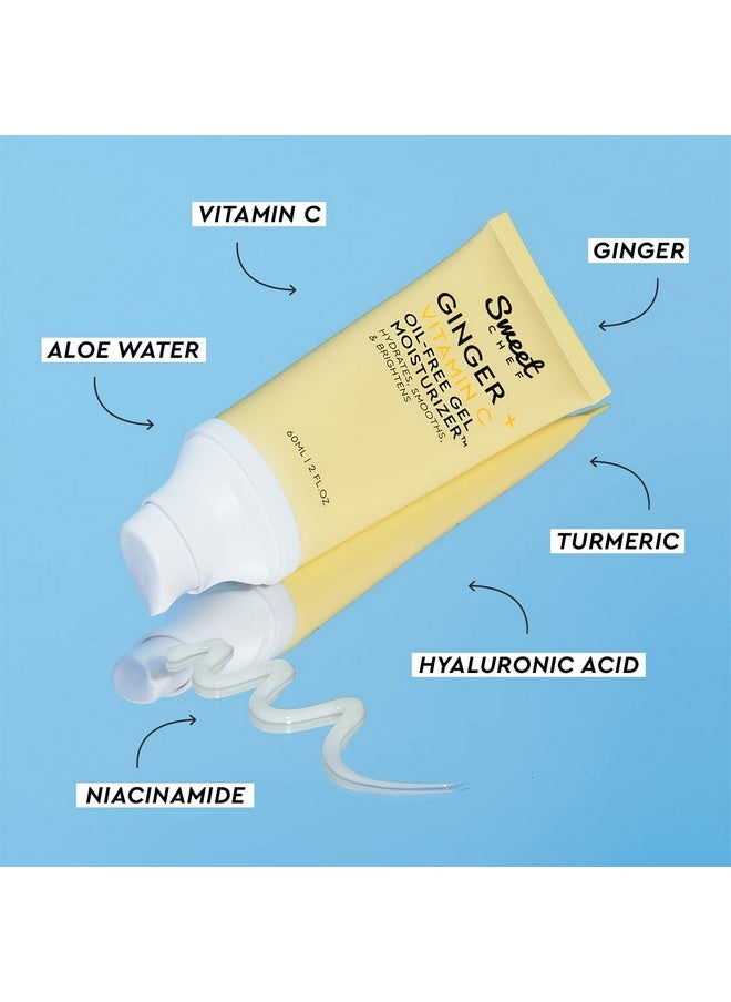 sweet chef - Ginger + Vitamin C Oilfree Gel Moisturizer Antioxidantrich Soothing Daily Moisturizer With Hyaluronic Acid Turmeric + Niacinamide Help Hydrate + Even Skin Tone (60 Ml / 2 Fl Oz) - Image 1
