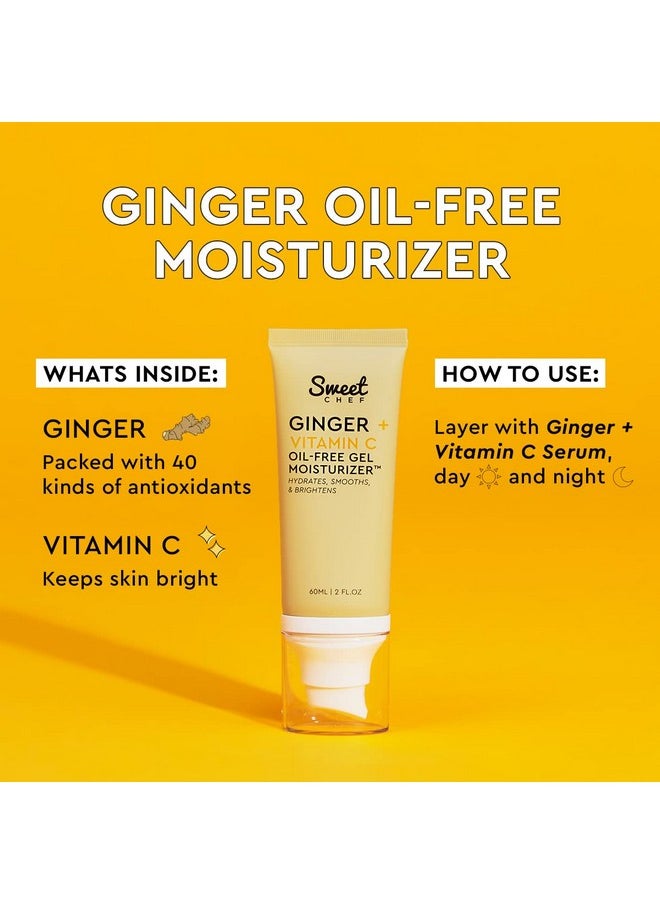 sweet chef - Ginger + Vitamin C Oilfree Gel Moisturizer Antioxidantrich Soothing Daily Moisturizer With Hyaluronic Acid Turmeric + Niacinamide Help Hydrate + Even Skin Tone (60 Ml / 2 Fl Oz) - Image 1