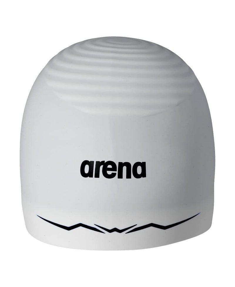 Arena Silicone Racing Swim Cap Men and Women Aquaforce Wave Hydrodynamic Performance Competitive Intensive Swimming White Medium - Image 2