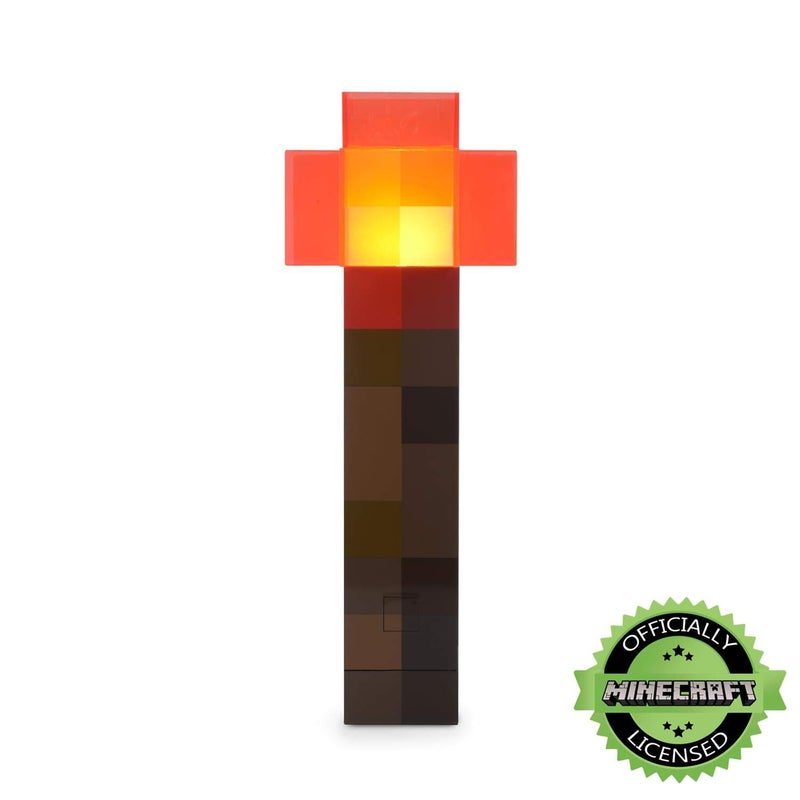 MINECRAFT ألعاب ماينكرافت مصباح شجرة حمراء 12.6 بوصة LED | قابل لإعادة الشحن عبر USB للإضاءة الليلية، تنكر، تمثيل الأدوار - Image 3