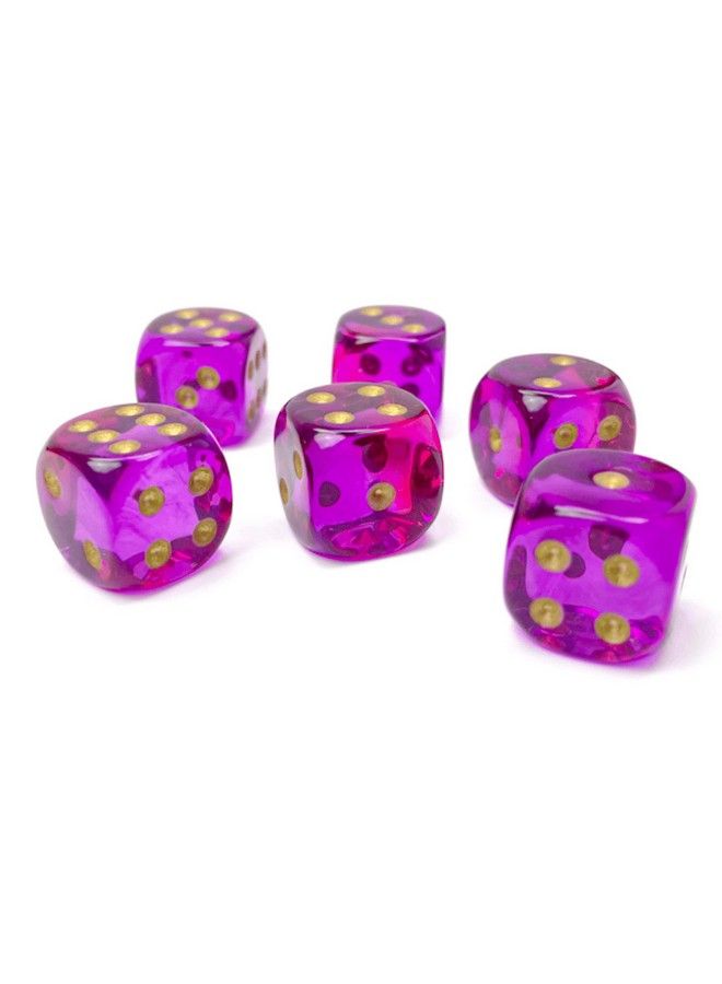 Chessex Gemini Dice Block ; Set Of 12 Size D6 Dice Designed For Board Games Roleplaying Games And Miniature Games ; Premium Quality 16 Mm Dice ; Translucent Red Violet And Gold Color ; Made By Chessex  - Image 3