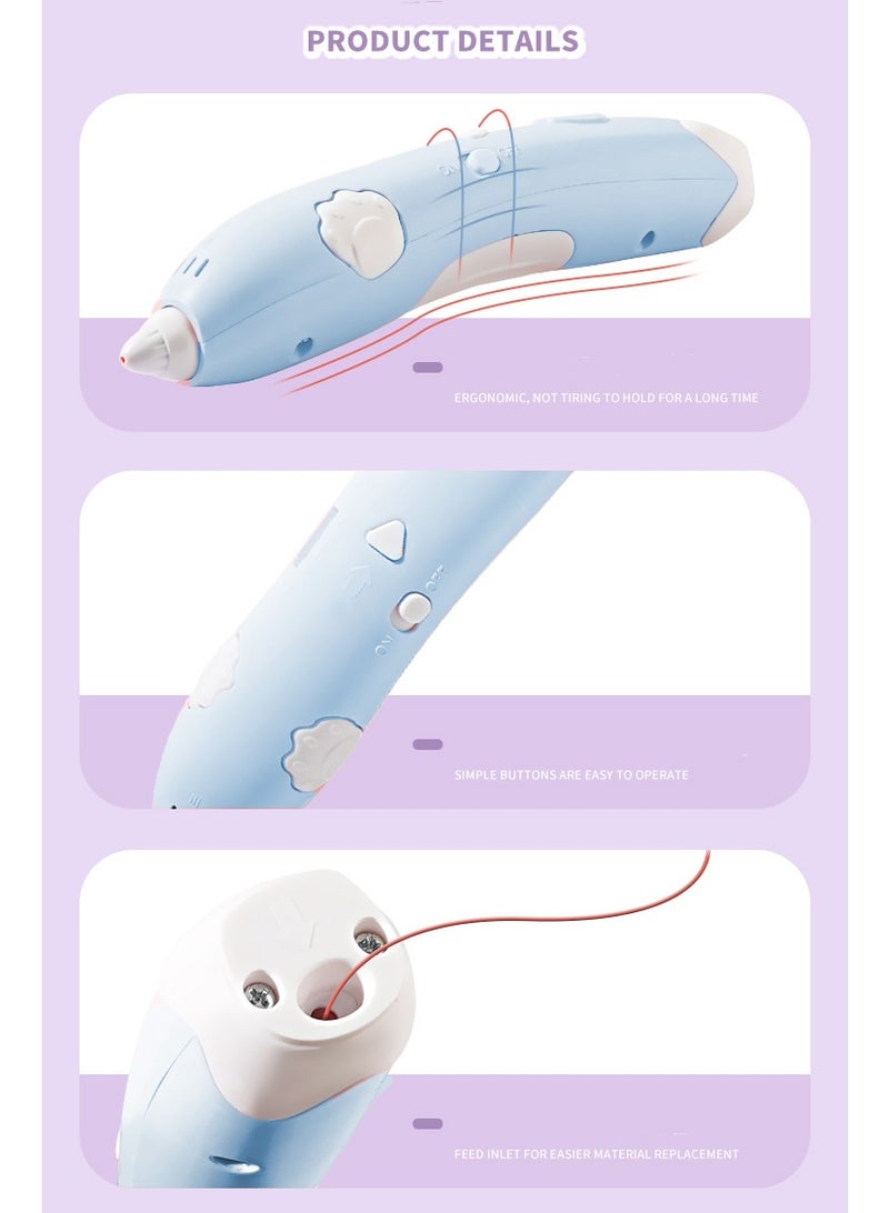 3D Printing Pen Child-safe Low Temperature Cordless Ergonomic Design for Kids Little Hands Includes PCL Filament Ideal for Creative Drawing Everyday Use Gift - Image 4