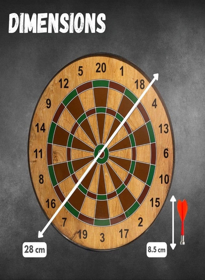 ROARIFY Magnetic Dart Board Set - 11 Inch Wide with 4 Magnetic Darts | Safe Dartboard Target Board Game Set | Score Dartboard Kit Set for Indoor and Outdoor (28 Cm Diameter) (Wooden Color) - Image 4