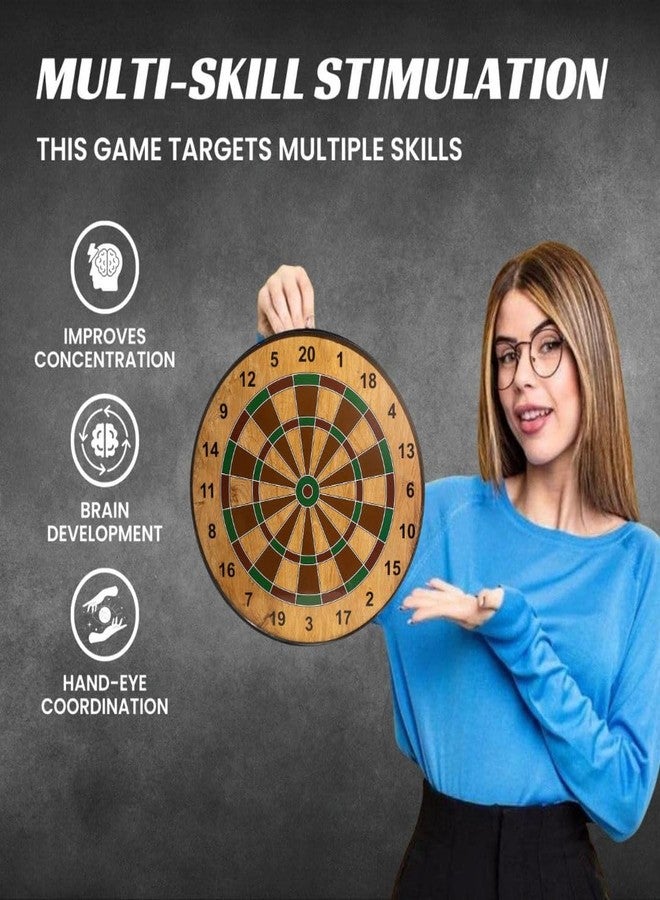 ROARIFY Magnetic Dart Board Set - 11 Inch Wide with 4 Magnetic Darts | Safe Dartboard Target Board Game Set | Score Dartboard Kit Set for Indoor and Outdoor (28 Cm Diameter) (Wooden Color) - Image 5