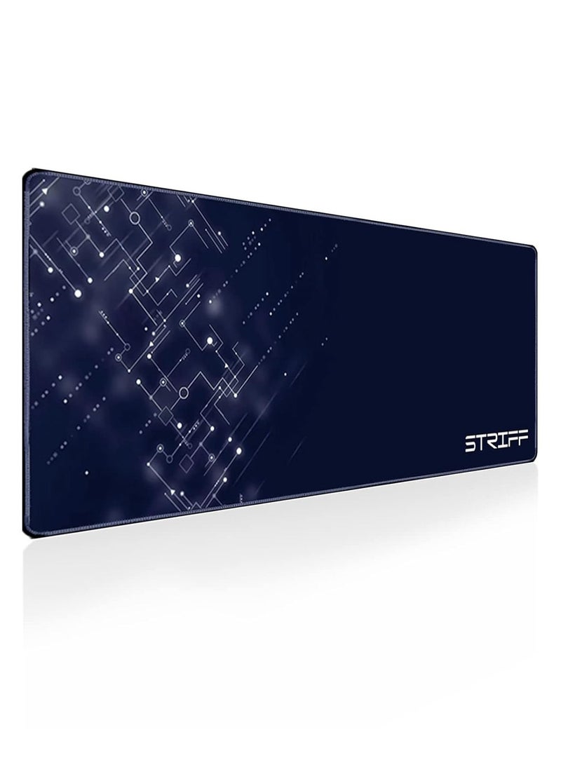 Striff Gaming Mouse Pad| Stitched Edges| Non-Slip Rubber Base| Keyboard Mouse Pad for Office & Home (Divine Blue) - Image 1