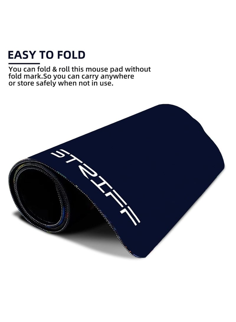 Striff Gaming Mouse Pad| Stitched Edges| Non-Slip Rubber Base| Keyboard Mouse Pad for Office & Home (Divine Blue) - Image 2