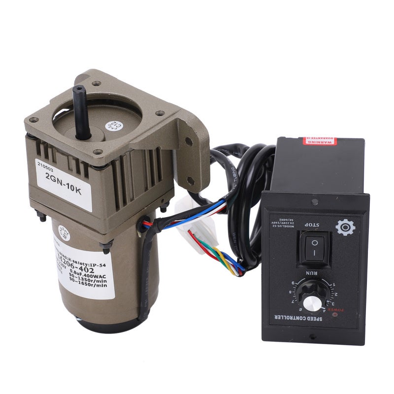 MOTOR AC 220V 6W Gear Motor Single Phase Asynchronous - Reversible Adjustable Speed - High Moment of Force Metal Motor for Packaging Machinery - Image 2