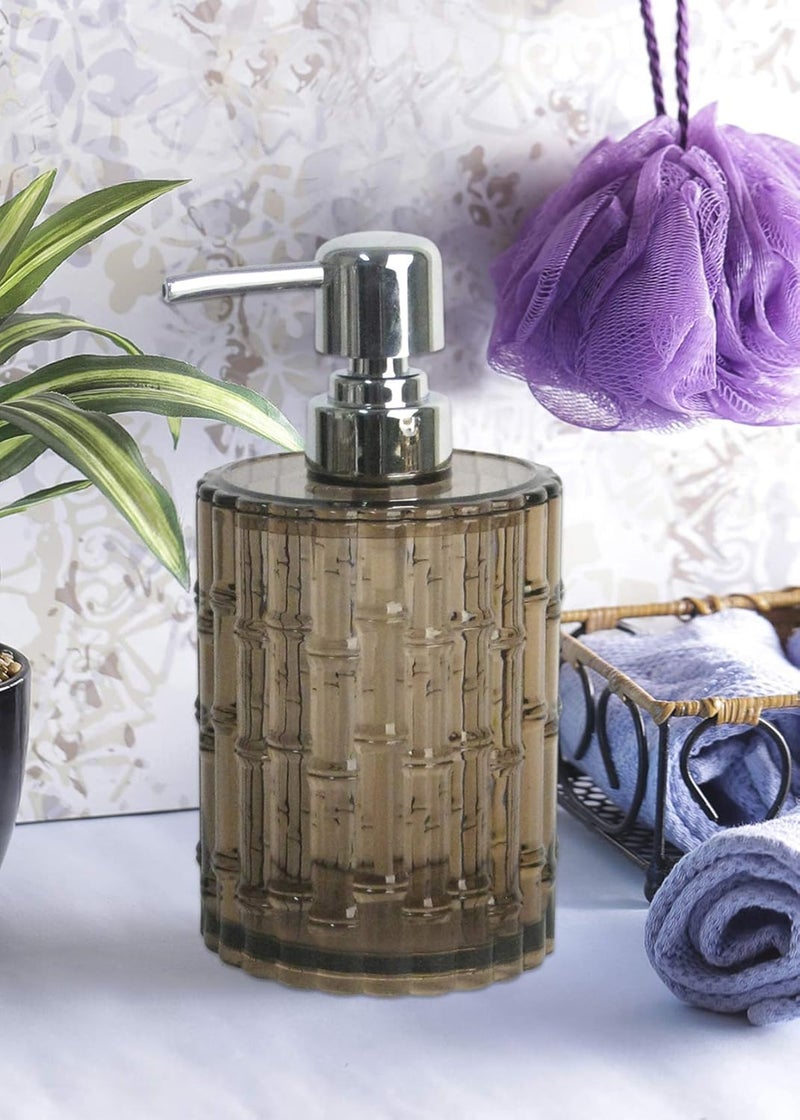 Obsessions Obsessions Large Size Soap & Lotion Dispenser, Chrome Finish Pump, Polyresin, Ideal for Bathroom, Kitchen Vanity 510ml (L) 8.4 x (W) 8.4 x (H) 16.9cm_Brown - Image 1