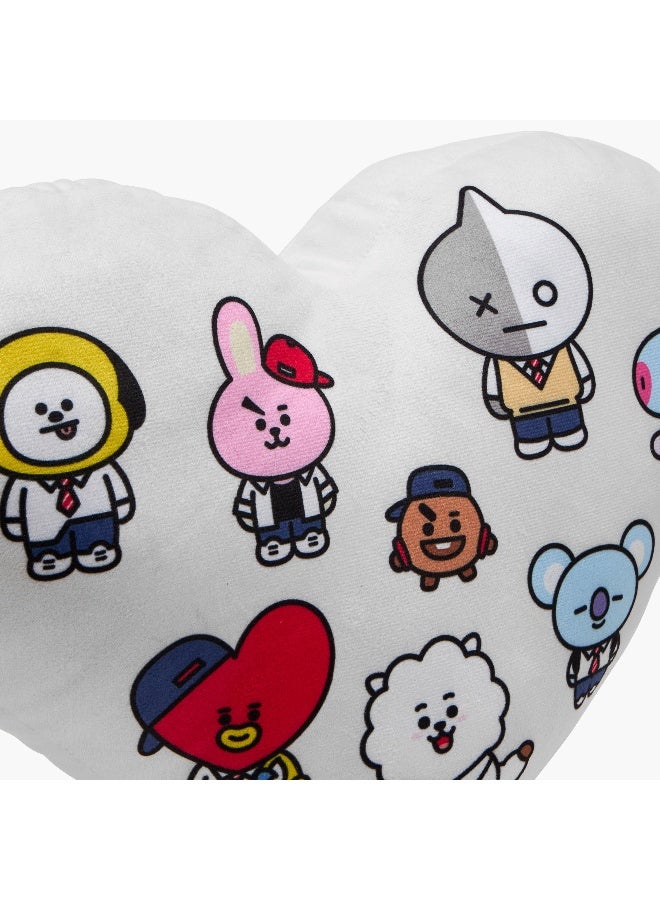 LIFESTYLE BT21 Print Velvet Cushion - Heart Shape - Image 4