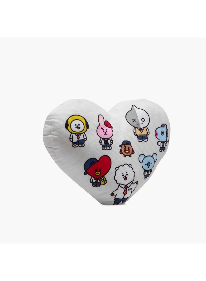 LIFESTYLE BT21 Print Velvet Cushion - Heart Shape - Image 2