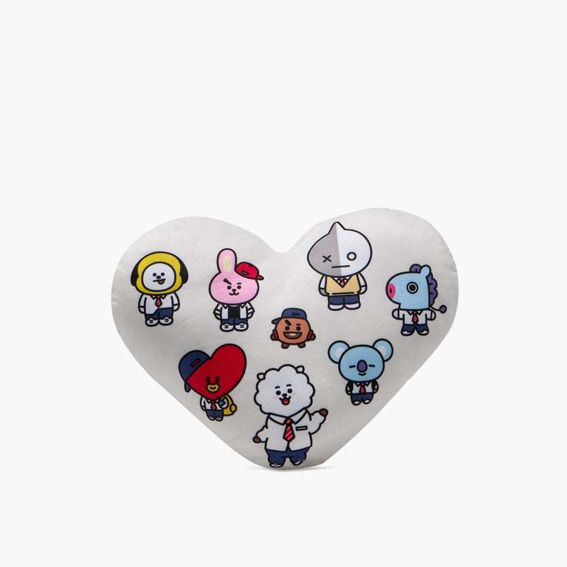 LIFESTYLE BT21 Print Velvet Cushion - Heart Shape - Image 1