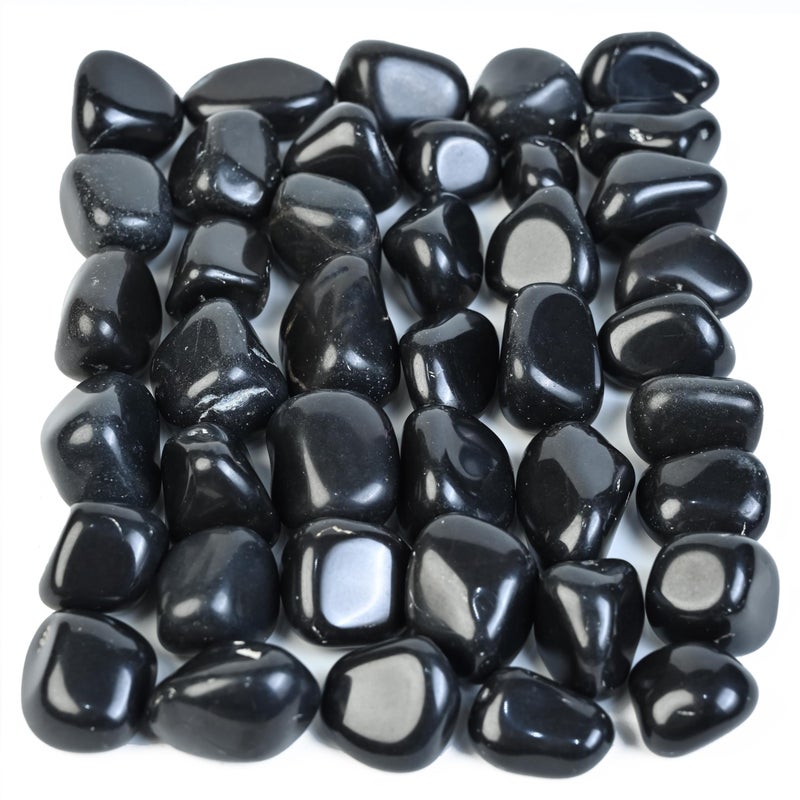 Crocon 1LB Black Tourmline Tumbled Stones and Crystals Bulk 2000 Carats Natural Crystal Kit for Reiki Healing Crystal Polished Tumble Stones Chakra Balancing Reiki Gift Home Decor Size  20mm