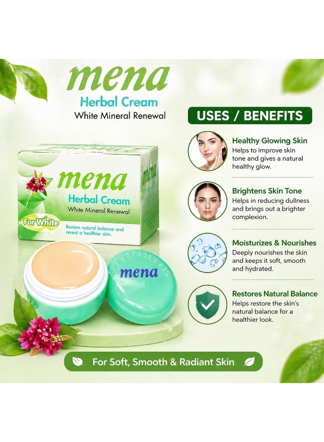 Mena Herbal Cream Small Pack (12 Pieces) – Skin Brightening & Mineral Renewal Cream - Image 2
